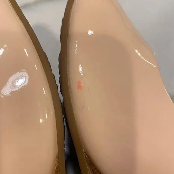 Cole Haan Wedge Heels Size 9.5 Nude Beige Peep Toe NWOB - Picture 8 of 16